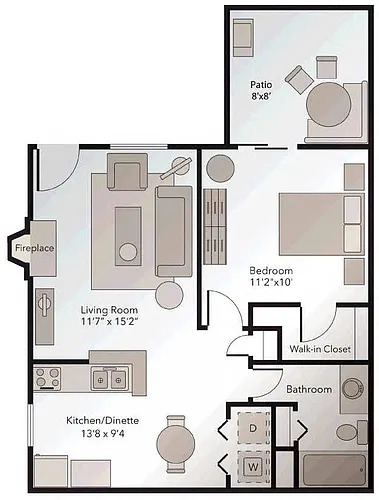 Floor plan One Bedroom One Bath