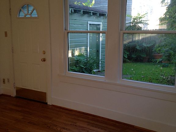 Bedroom opens out to green space