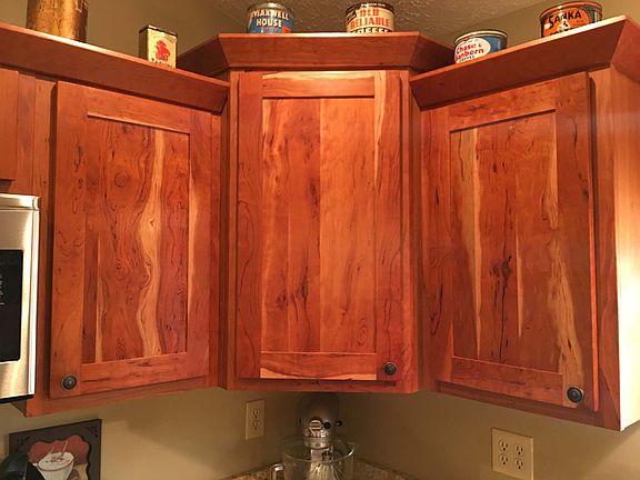 Flame cherry cabinets
