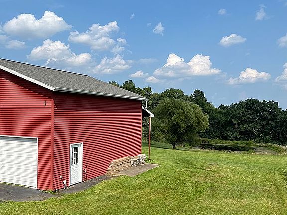 Outbuilding and pond