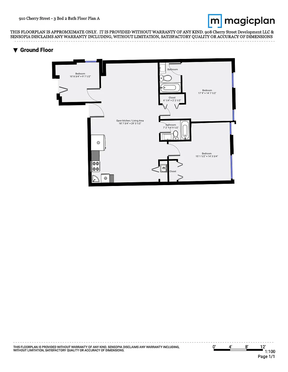 Floor plan 2 Bed 2 Bath Office Floor Plan