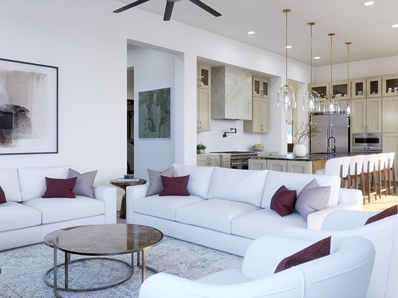 A virtual rendering of the Great Room in the Solana model home at Vista in Summit.