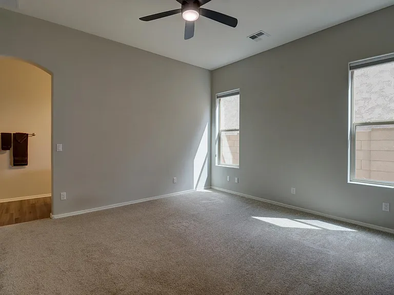 Master bedroom with window light plus blackout blinds