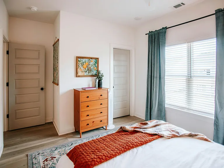 Dresser space, cozy layers, and calming vibes