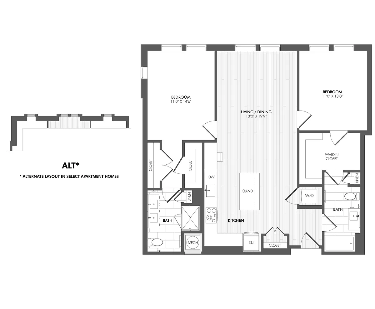 Floor plan Everton 2 Bed/2 Bath-2P-Alt