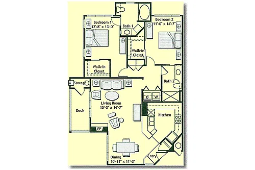 Floor plan 2x2-1195
