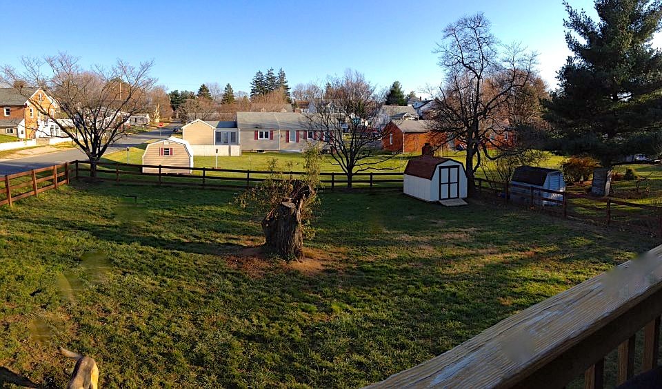Large rear fenced yard