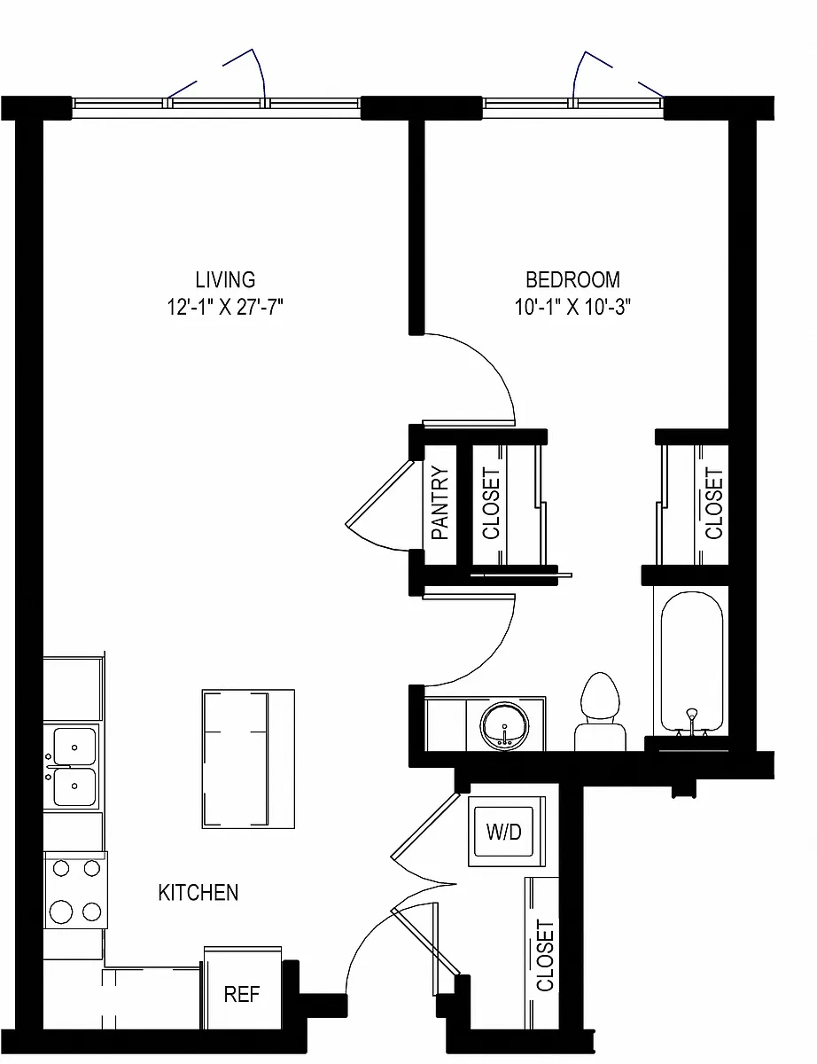 Floor plan One Bedroom B3