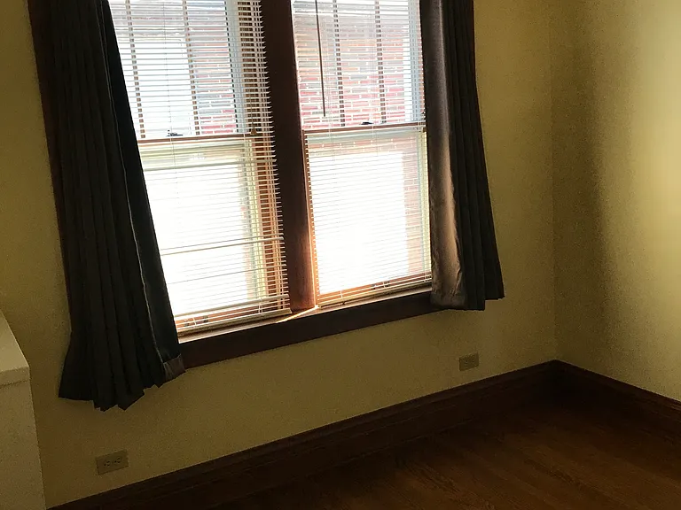First Bedroom, radiator with cover, closet, black-out curtains optional