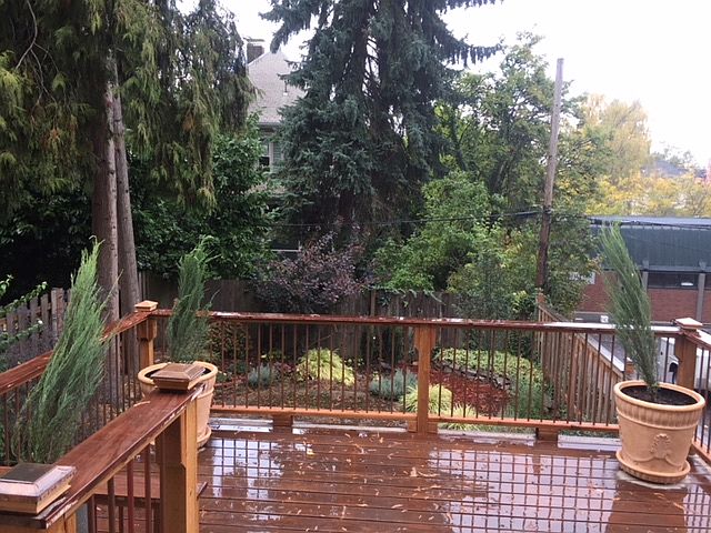 Large backyard and deck