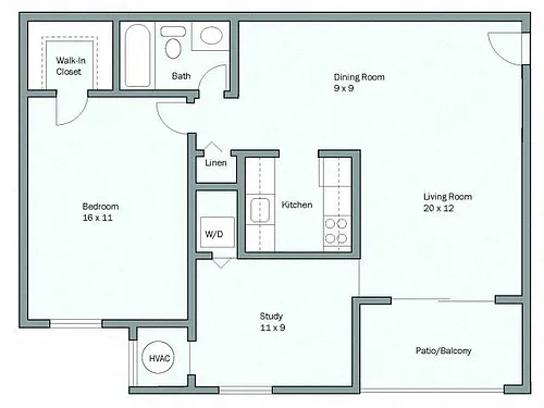 Floor plan Maryland - Study