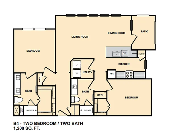 Floor plan B4- Two Bedroom