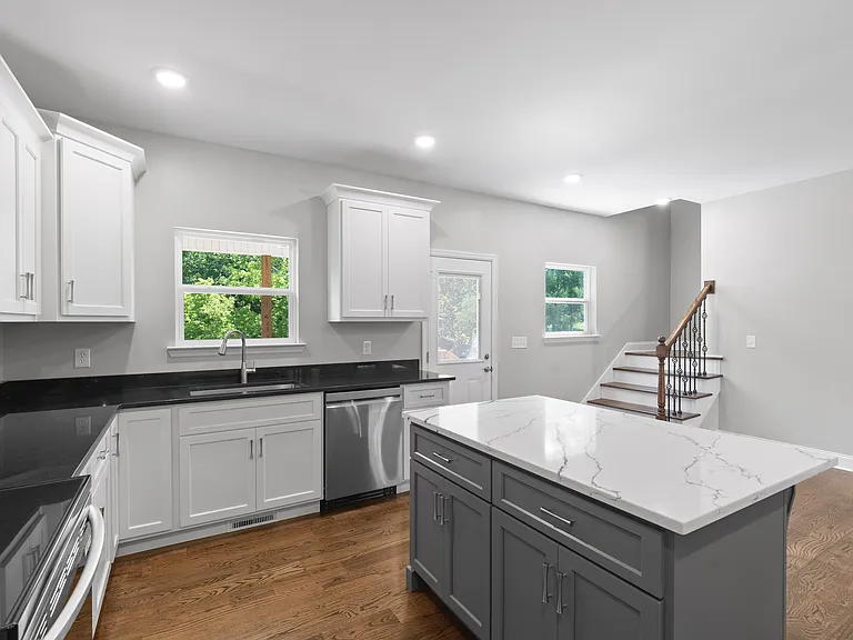 Kitchen with door to cover porch
