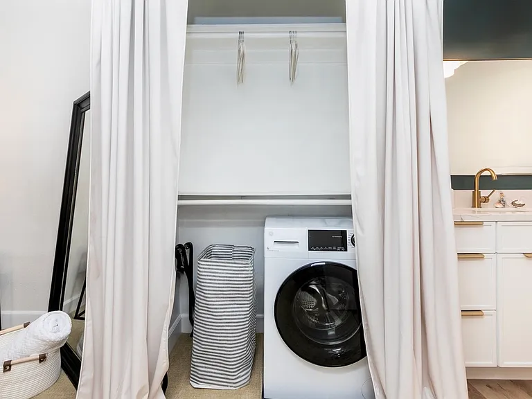 The GE washer/dryer combo makes laundry a breeze.