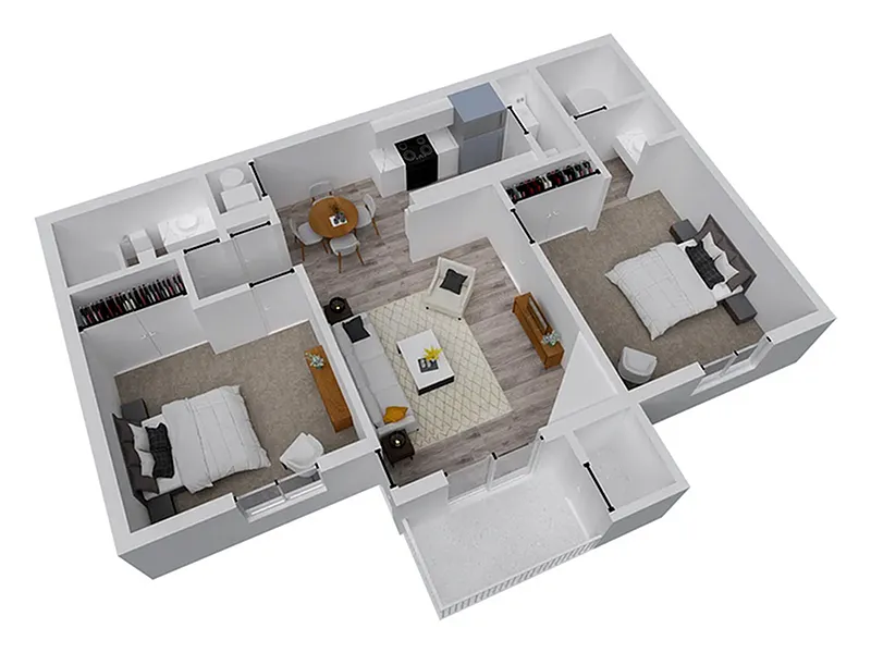 Floor plan 2 Bed 2 Bath