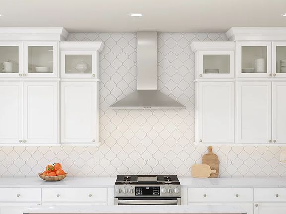 Kitchen with tile backsplash