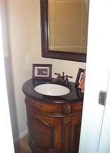 Granite sink in half bath