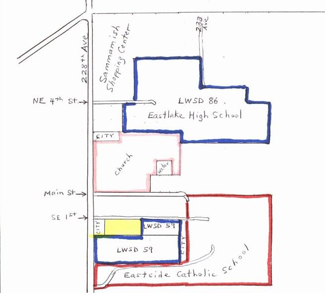 Parcel shown in yellow