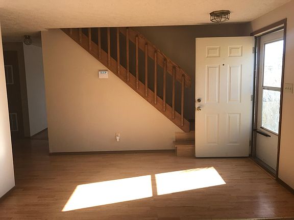 Front door and living room