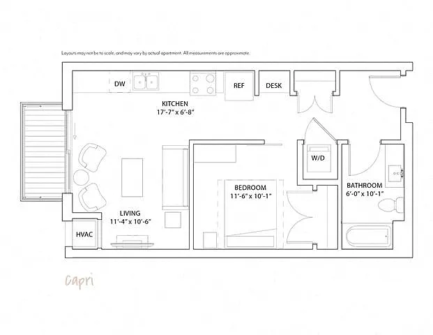 Floor plan Studio Capri