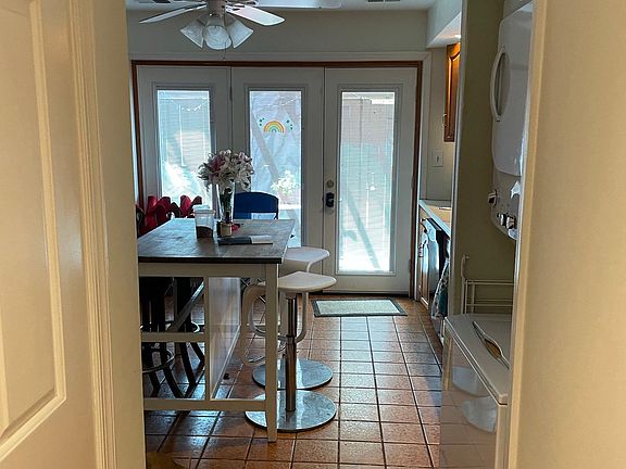 Kitchen with French opening to patio