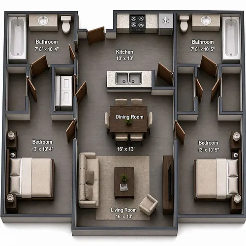 Floor plan 2X2 C