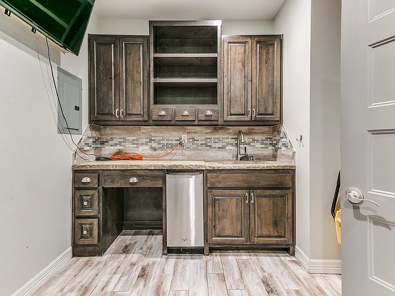 Office and laundry room with 1/2 bath