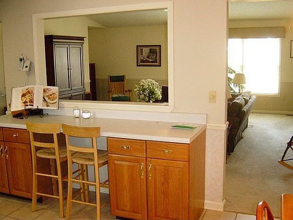 Kitchen open to Living room
