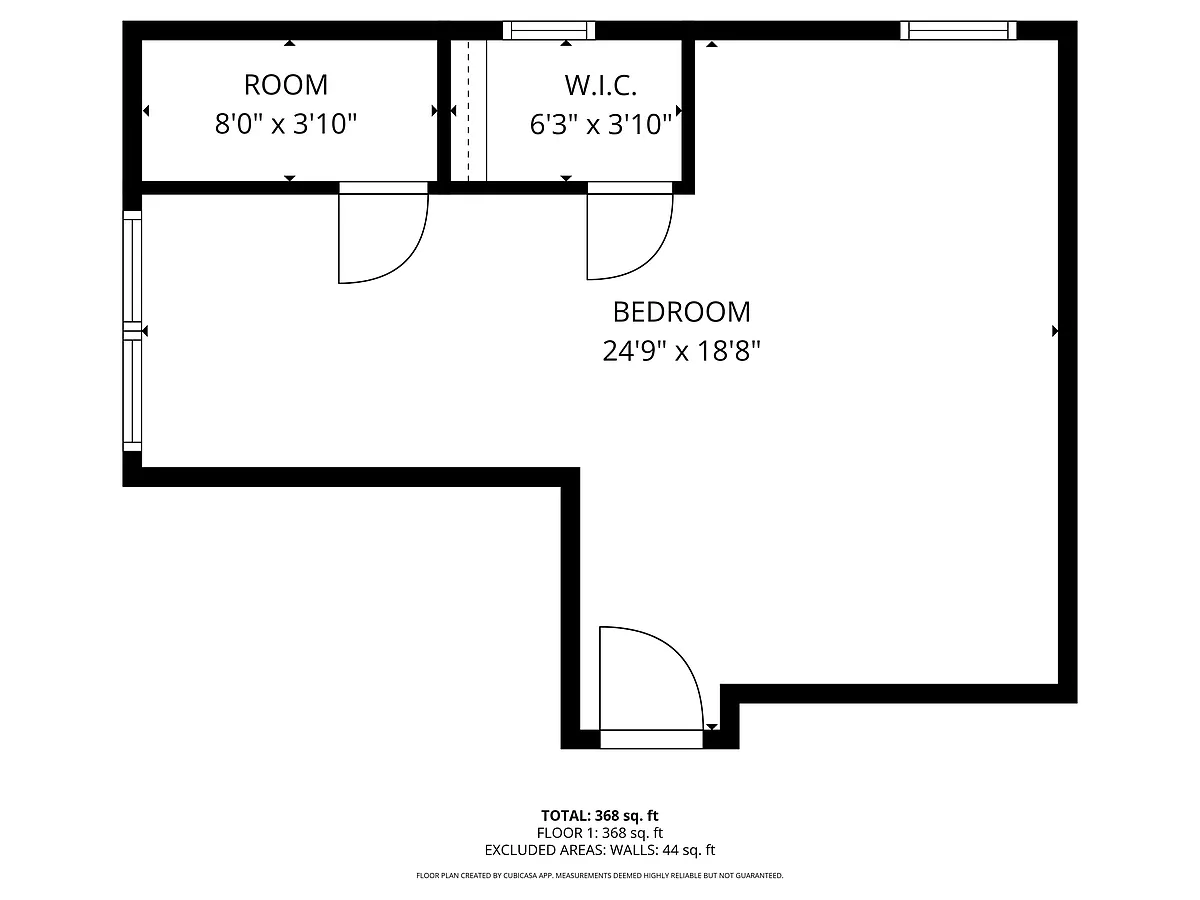 Floor plan Double Room common bath Type C