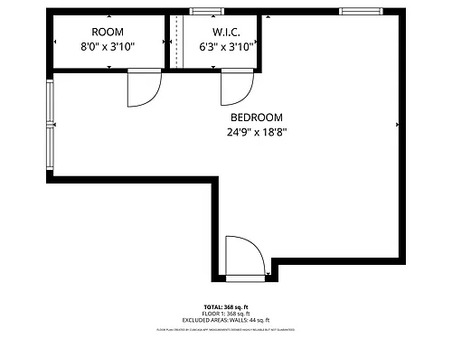 Floor plan Double Room common bath Type C