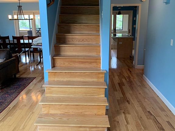 As you enter through the french door entrance you're greeted by these beautiful steps to your upstairs master bedroom/bath. NOTE: This is an unfurnished rental. All furnishings will be taken out.