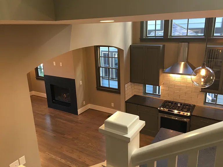A view heading up the stairs to the 3 of 4 bedrooms.