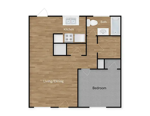 Floor plan One Bedroom Apartment
