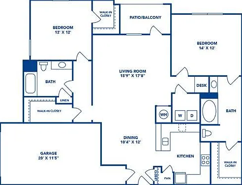 2 Bedroom | 2 Bath | 1320 SF | Attached Garage 2 Bedroom | 2 Bath | 1320 SF | Attached Garage