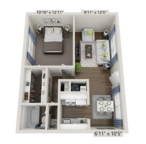 Floor plan 1X1