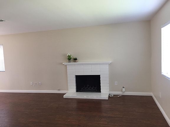 Spacious living room with fireplace