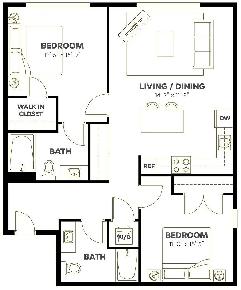 Floor plan 2X2 D2