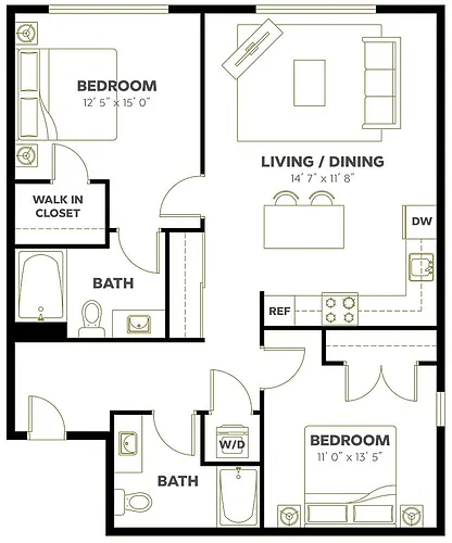 Floor plan 2X2 D2