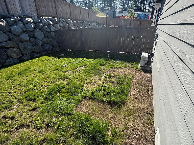 Fully fenced backyard