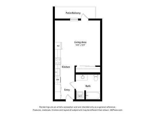 Floor plan Studio A1