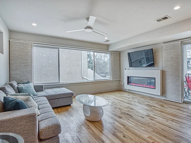 Living room with electric fireplace