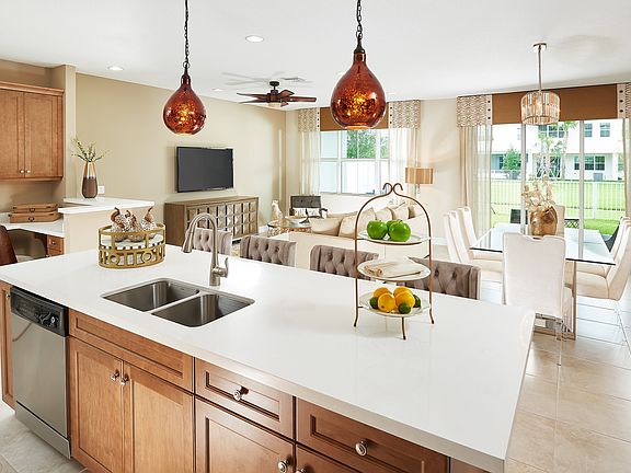 Kitchen with view of outdoors