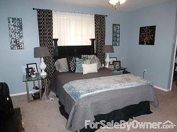 Large master with walk-in closet
						:
						private master bathroom