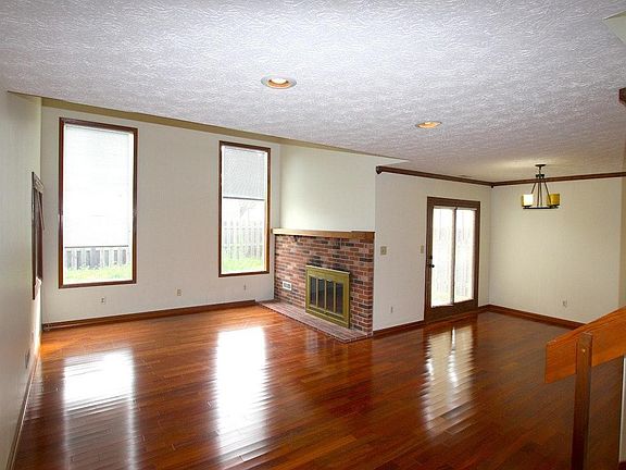 Great room with wood burning fireplace
