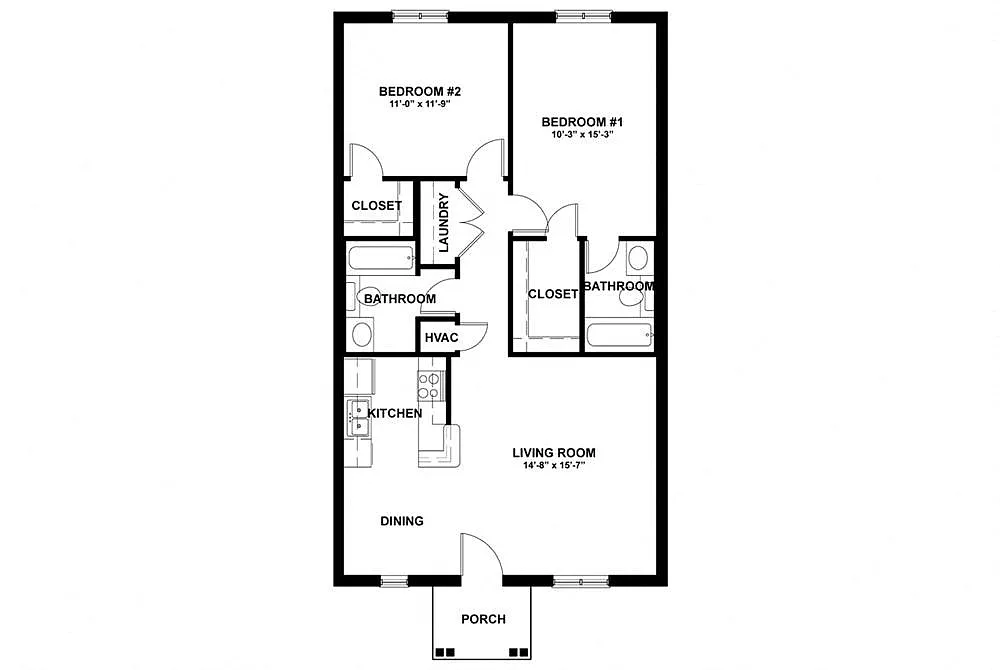 Floor plan 2 Bedroom - Phase 2