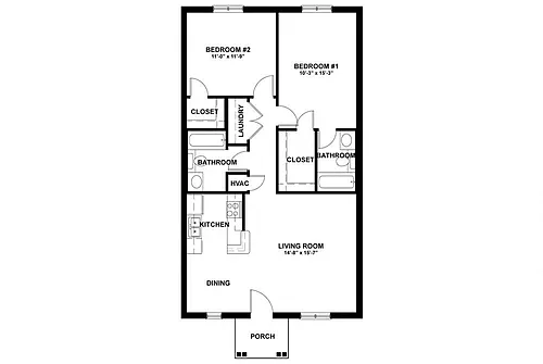 Floor plan 2 Bedroom - Phase 2