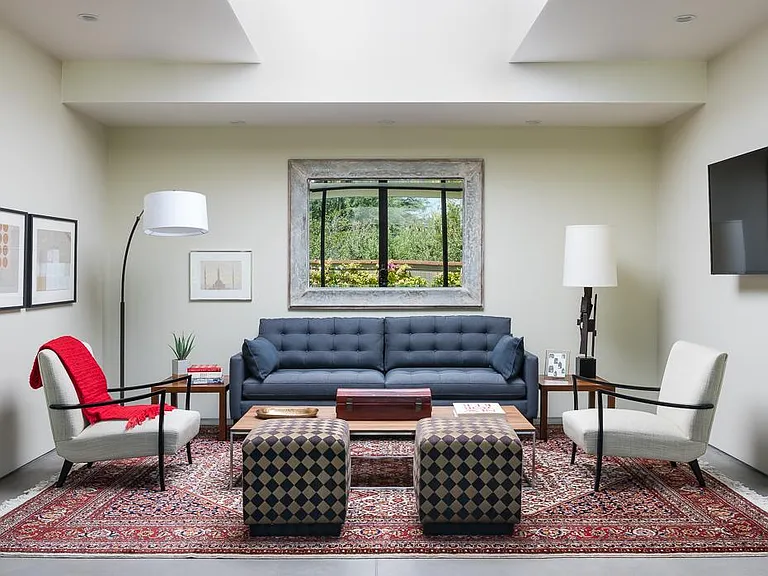 Living room with massive skylight