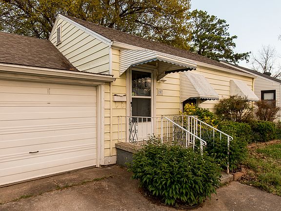Front of house, garage