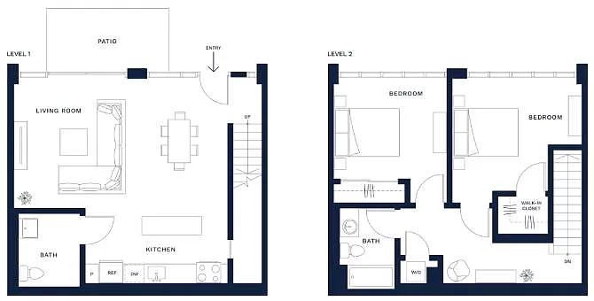 Floor plan 2 Bed/2 Bath L/W-01