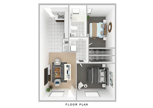 Floor plan Two Bedroom One Bathroom